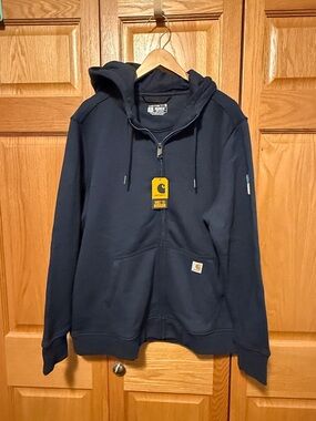 Carhartt Dark Navy full Zip Hoodie with front pocket heavy weight size 2X womens